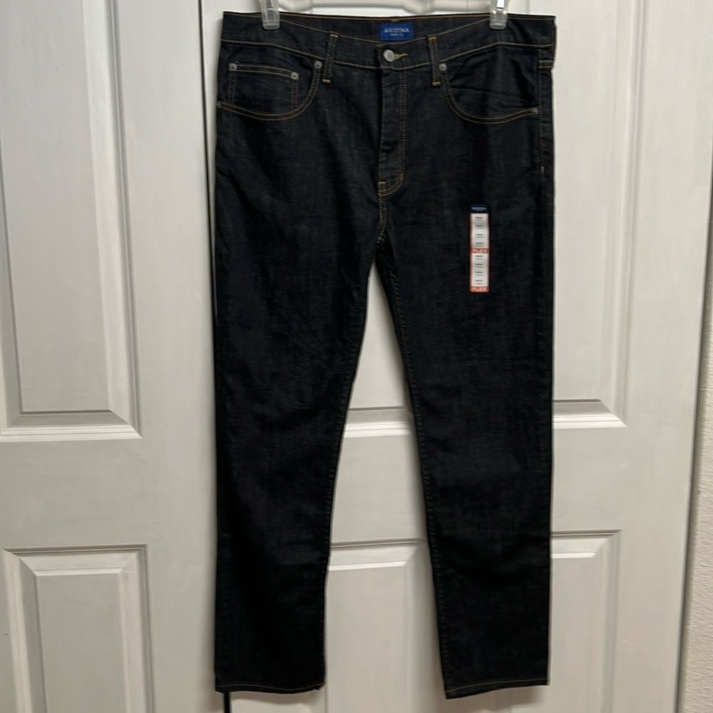 Arizona Black Denim 5 Pocket Flex Skinny Mens Jeans Size 36 x 30 NWOT